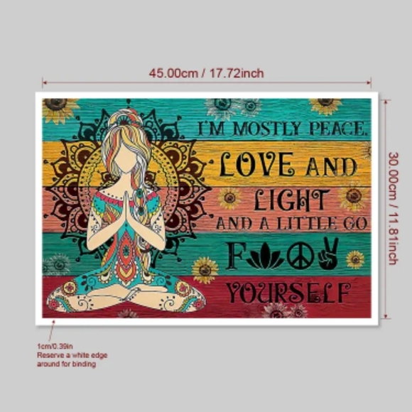 New Canvas Print - I'm Mostly Peace, Love, Light & a little Go F🪬🌟👌 Yourself - Picture 3 of 3